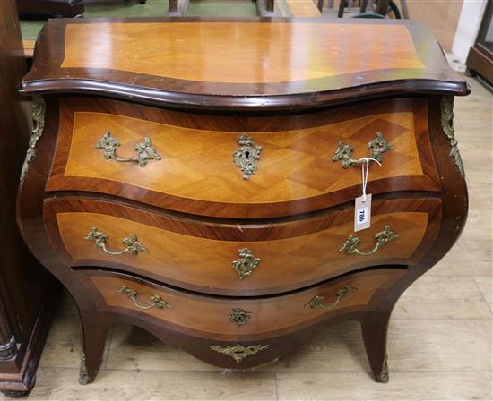 A Continental bombe commode W.99cm